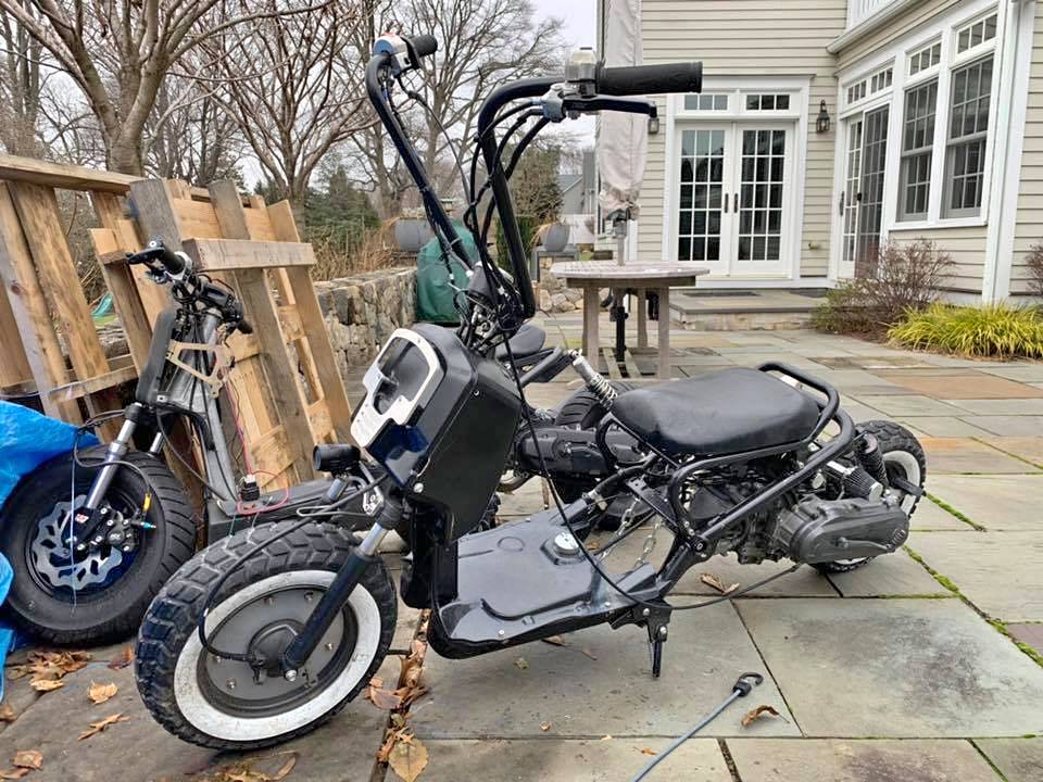 This highly customizable Honda Ruckus is great condition and at a very reasonable price with double exhausts. 
